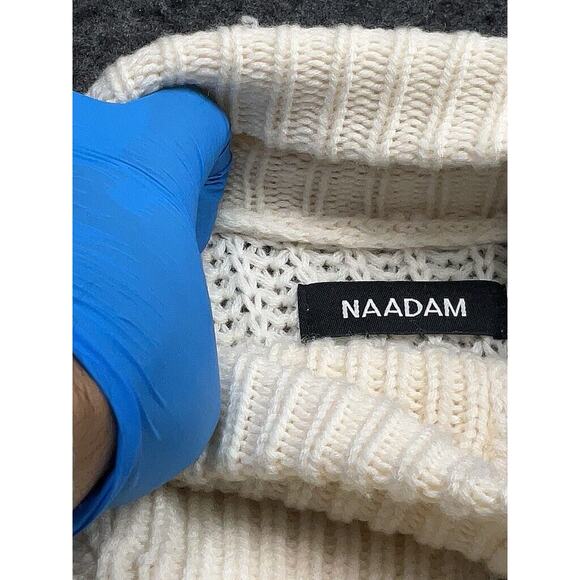 NWOT Naadam Cashmere Wool Casmino White Cream Cable Knit Quarter Zip Sweater XS - Picture 4 of 5